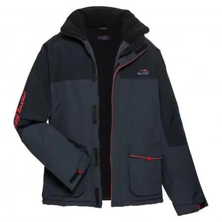 Herren Jacke, wasserdicht, Fleece, Kapuze, Salmo, blau/schwarz 3/5