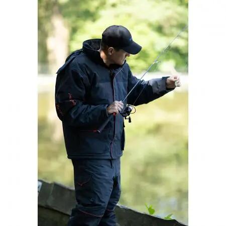 Herren Jacke, wasserdicht, Fleece, Kapuze, Salmo, blau/schwarz 2/5