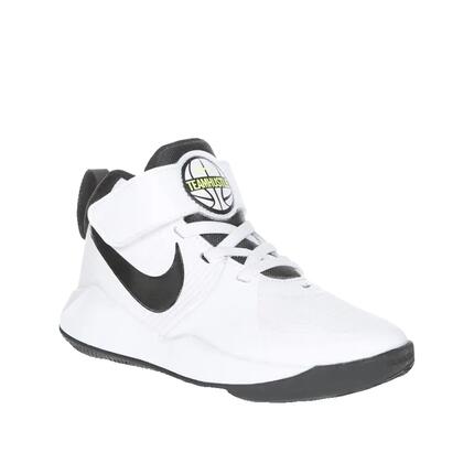 Zapatillas de baloncesto Nike Team Hustle D 9 Blancas/Negras/Volt