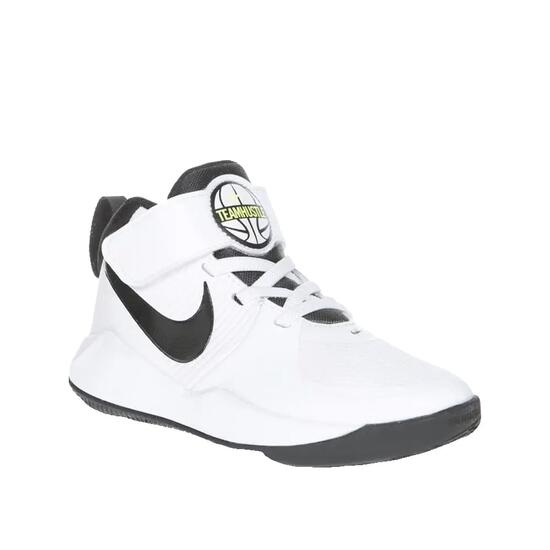 Zapatillas de baloncesto Nike Team Hustle D 9 Blancas/Negras/Volt