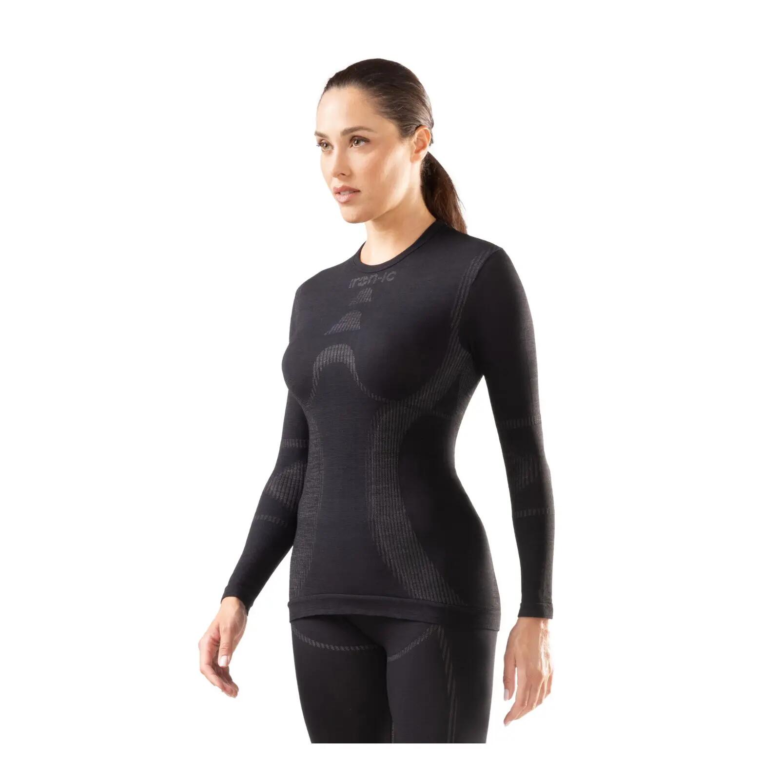 Sous-maillot thermique manches longues femme randonnée mérinos Merino 40 2/4