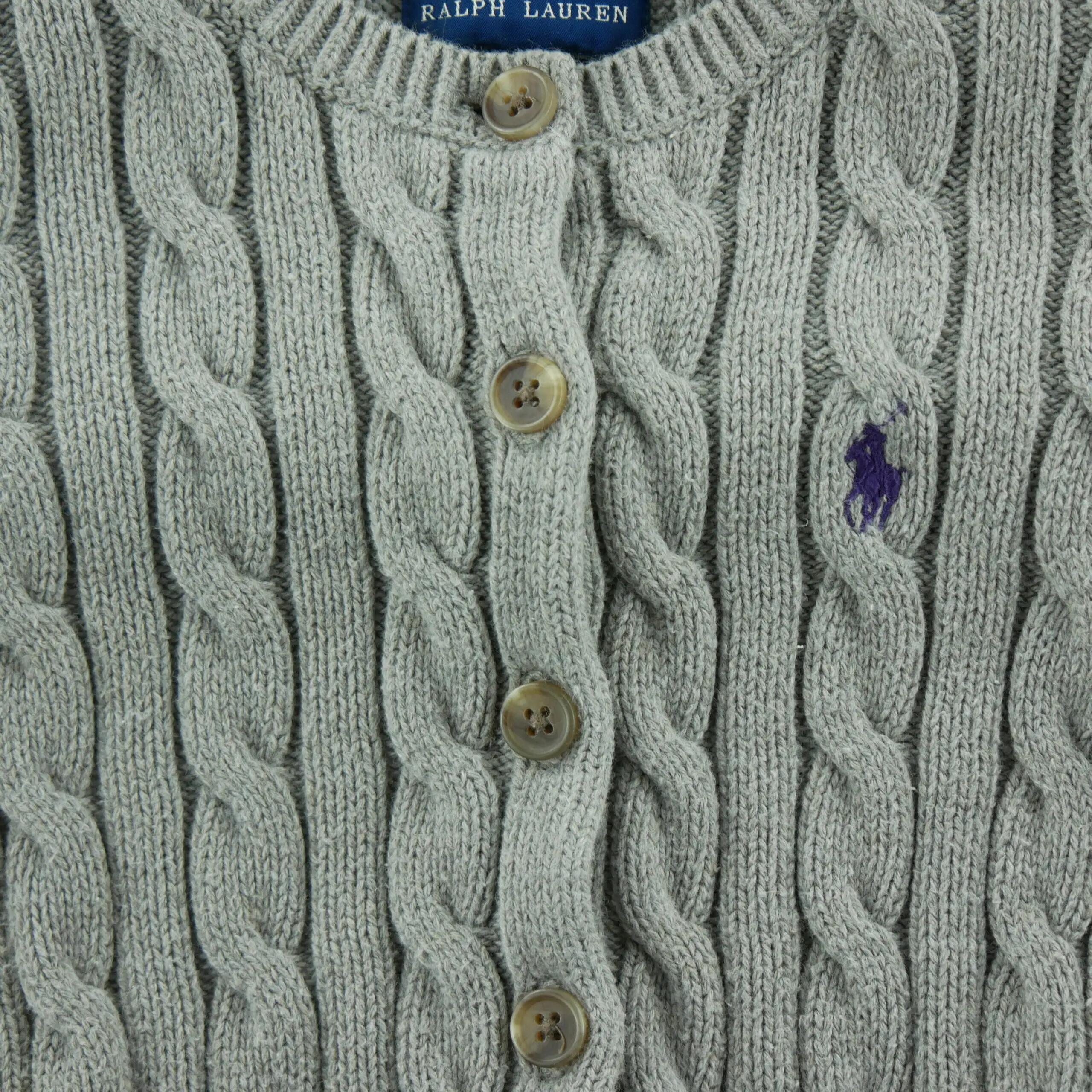 Seconde vie - Gilets Fille Maille torsadée Gris - Excellent 3/7