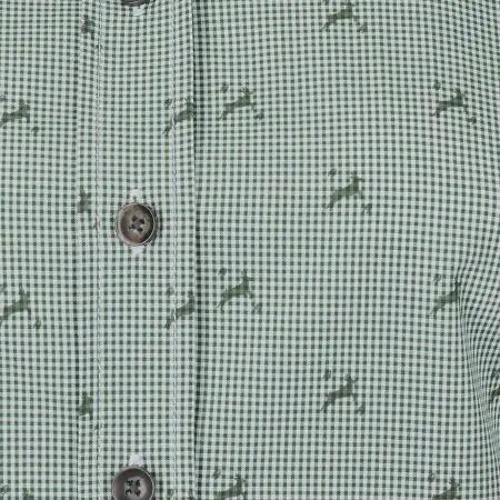 Damen - Bluse - Slim Fit, Karodesign mit Hirschmotiv - Oliv 5/5