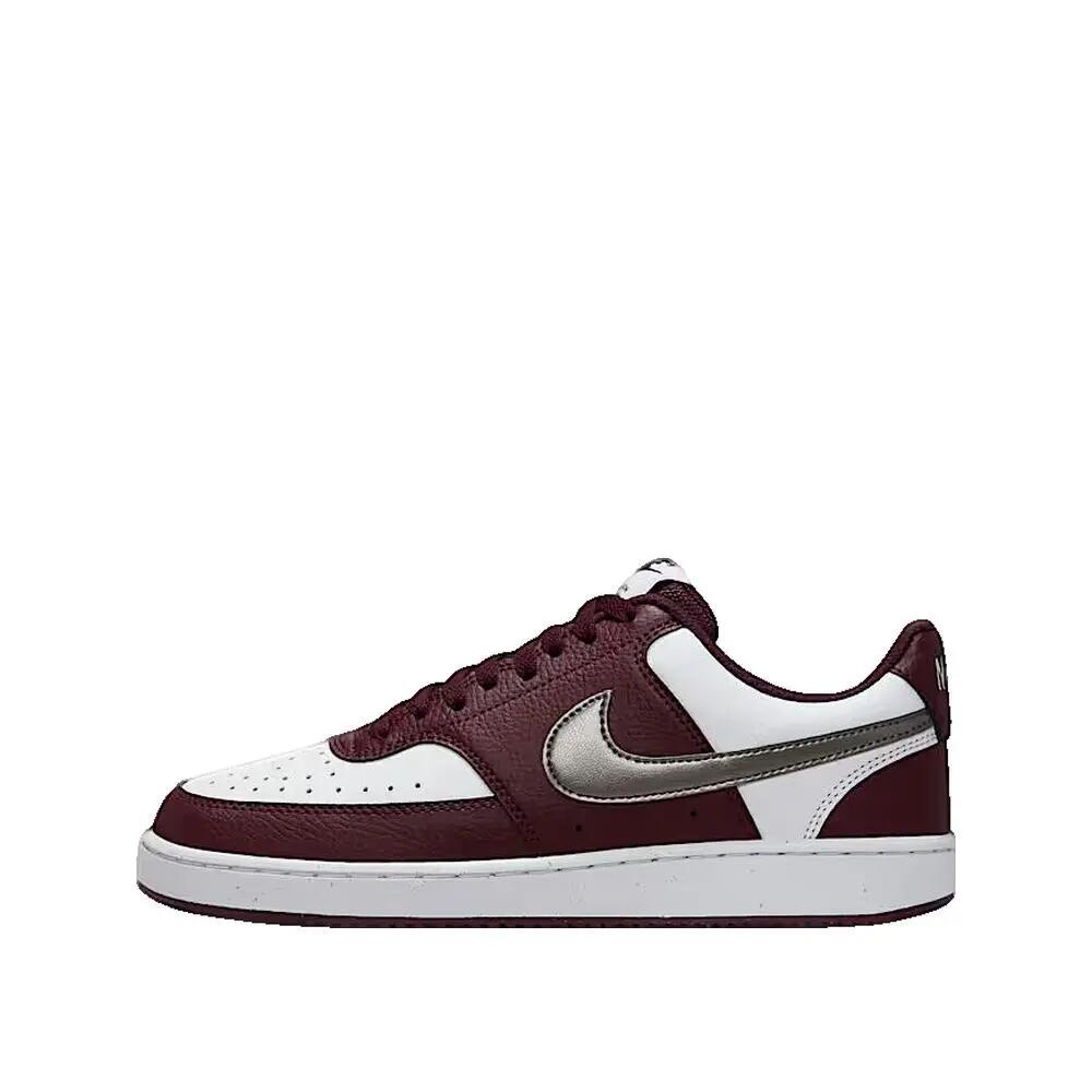 Scarpe Nike Court Vision Low Next Nature Bianco/Mtlc Pewter/Burgundy Crush 1/3