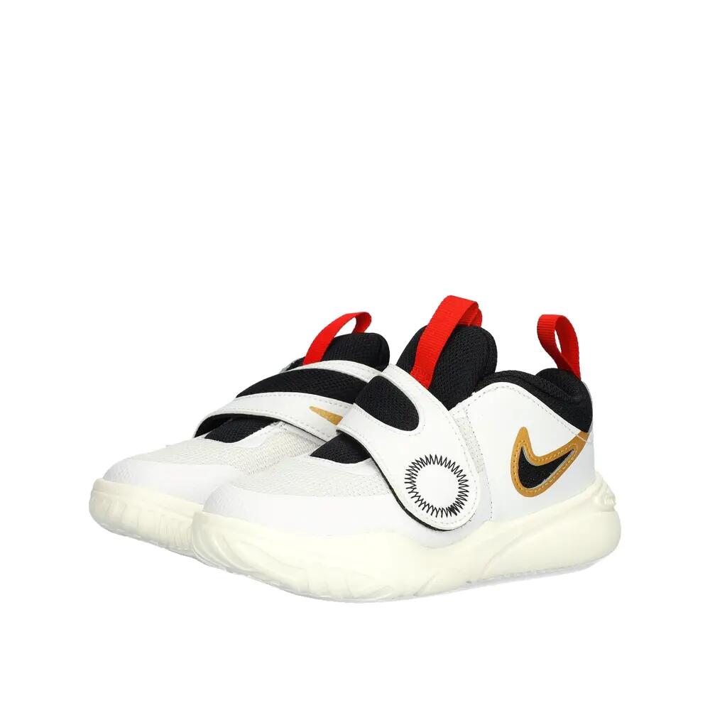 Nike Team Hustle D 11 Shoes White/Black/Metallic Gold/University Red 1/5