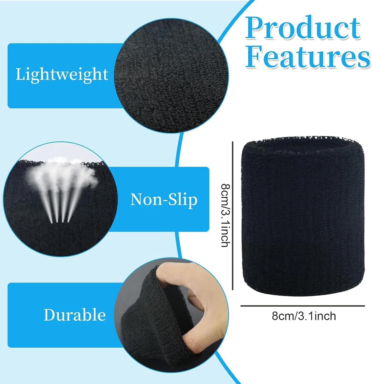 4 Pcs Serre Poignets Wristbands pour Sports Sweatbands Absorbants pour Foot-Ball 5/6