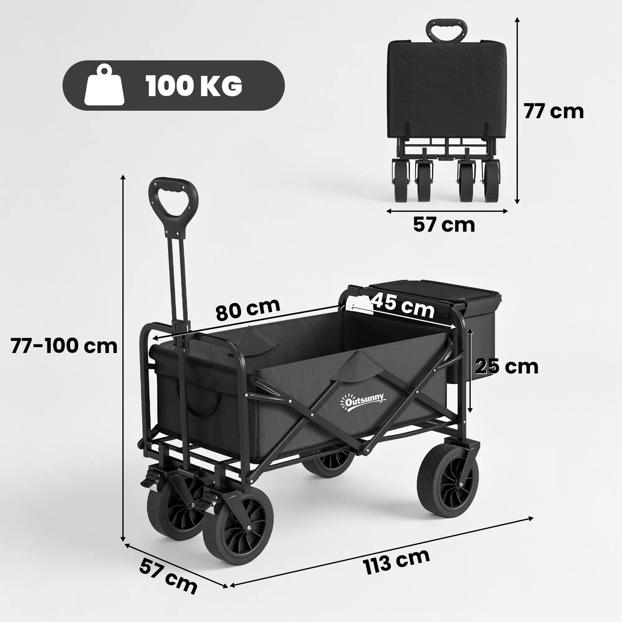Carrinho de transporte preto Outsunny 3/7