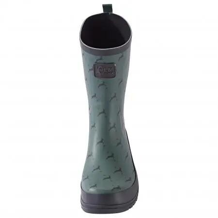 Damen - Gummistiefel - wasserdicht, Hirschlein-Muster - oliv 2/5