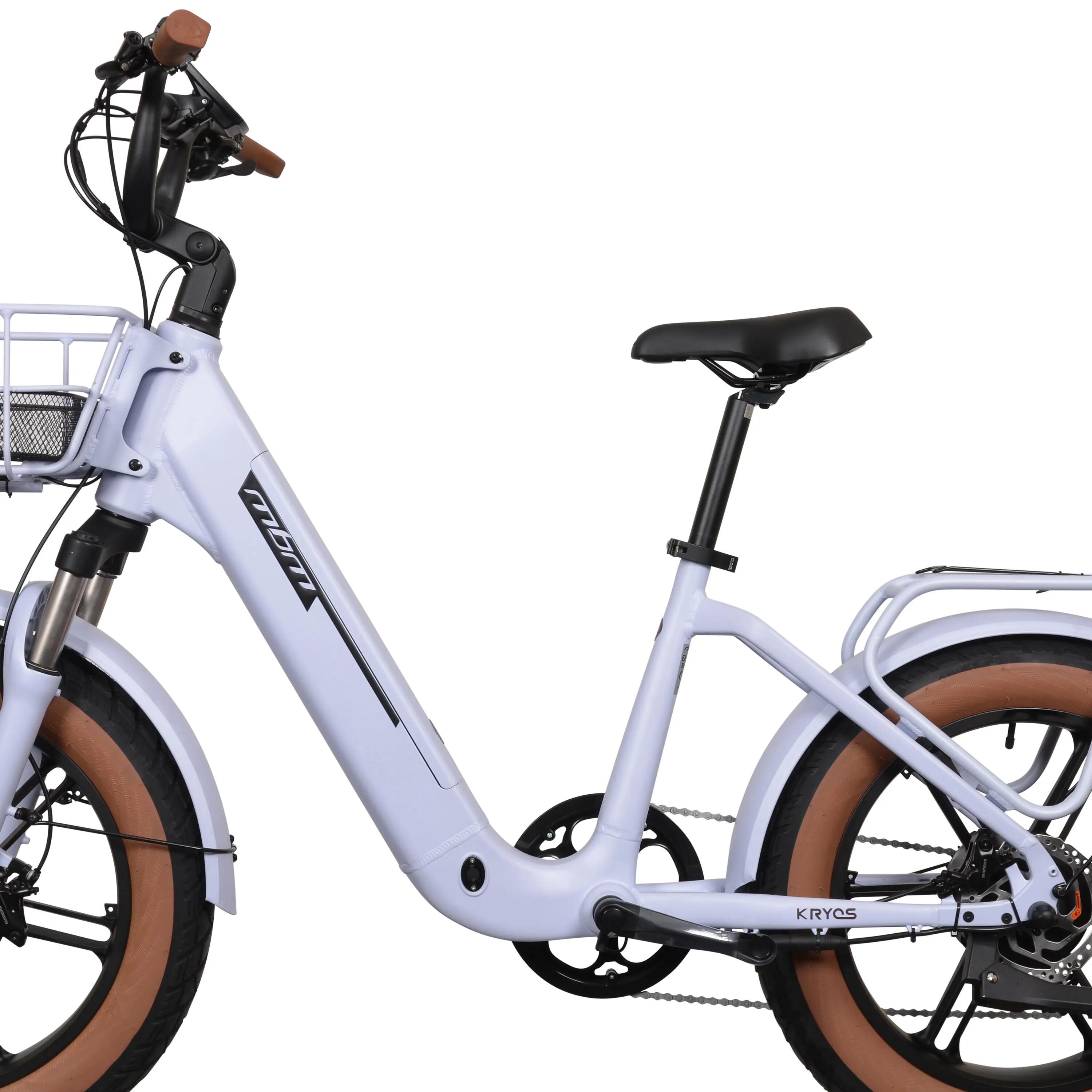 Rower Elektryczny Miejski KRYOS 20" Karta NFC 250W 50Nm FAT-BIKE 750Wh LCD White 3/7