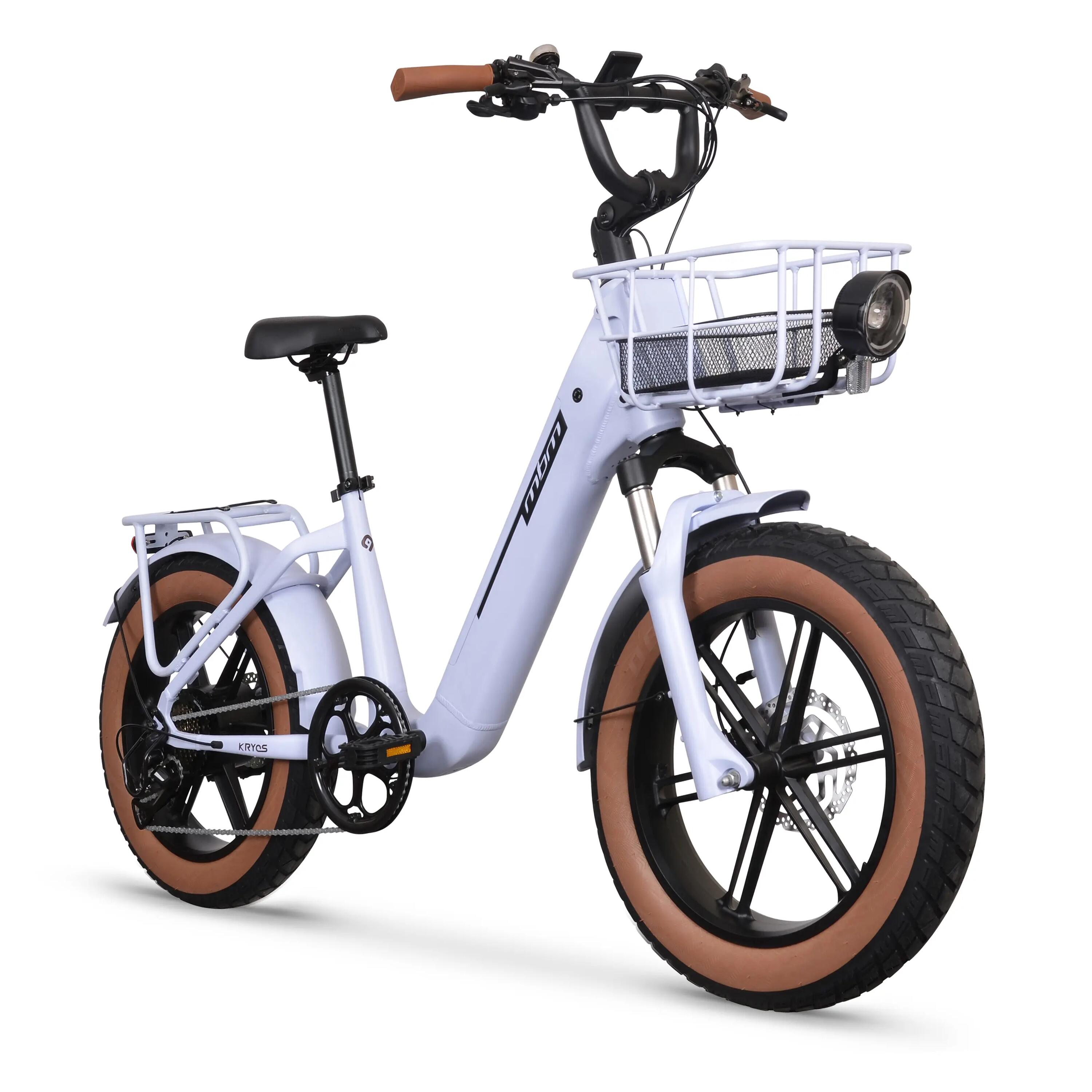 Rower Elektryczny Miejski KRYOS 20" Karta NFC 250W 50Nm FAT-BIKE 750Wh LCD White 2/7