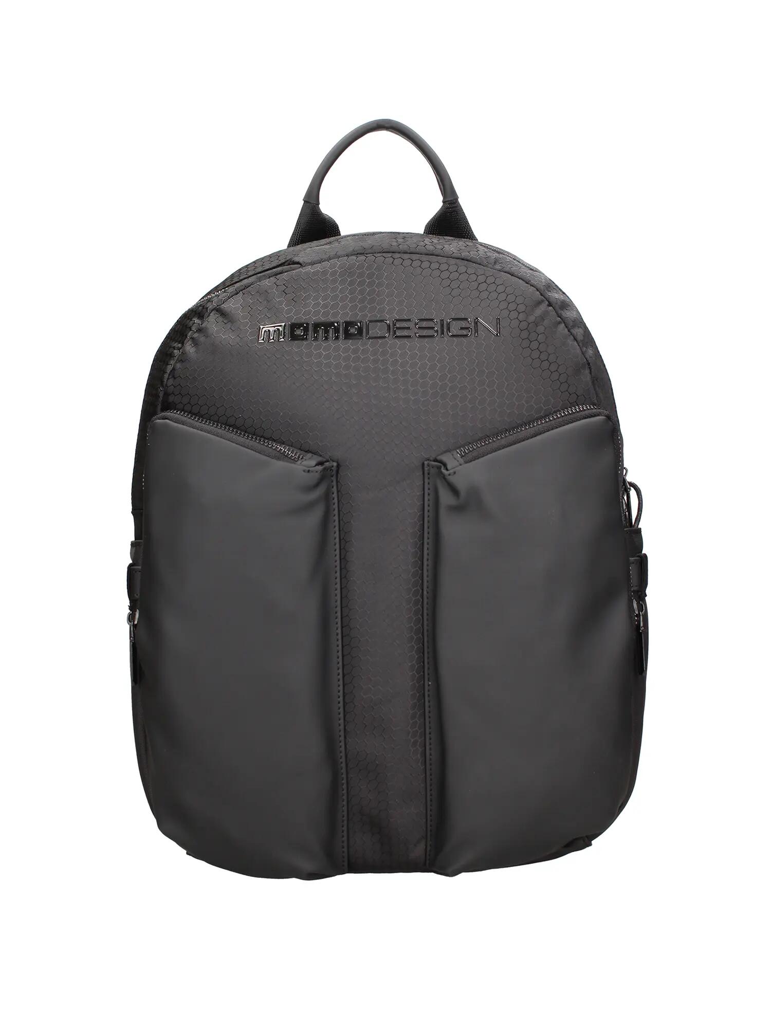 Rucsac Momo Design negru poliuretan cu fermoar - Casual bărbați