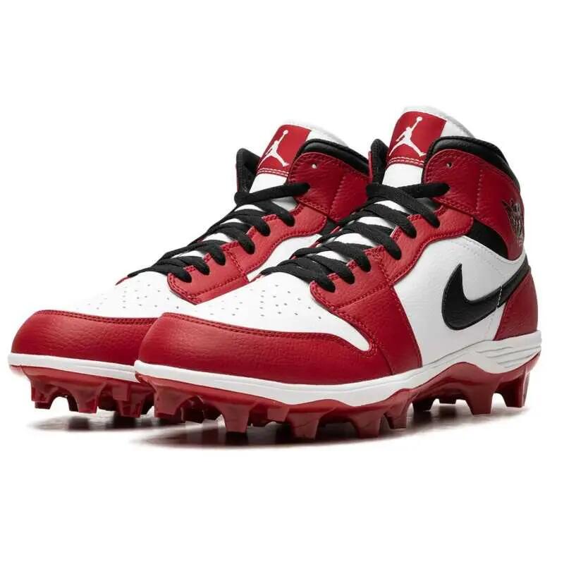 Crampons de Football Americain moulés Jordan 1 Mid rouge 4/4