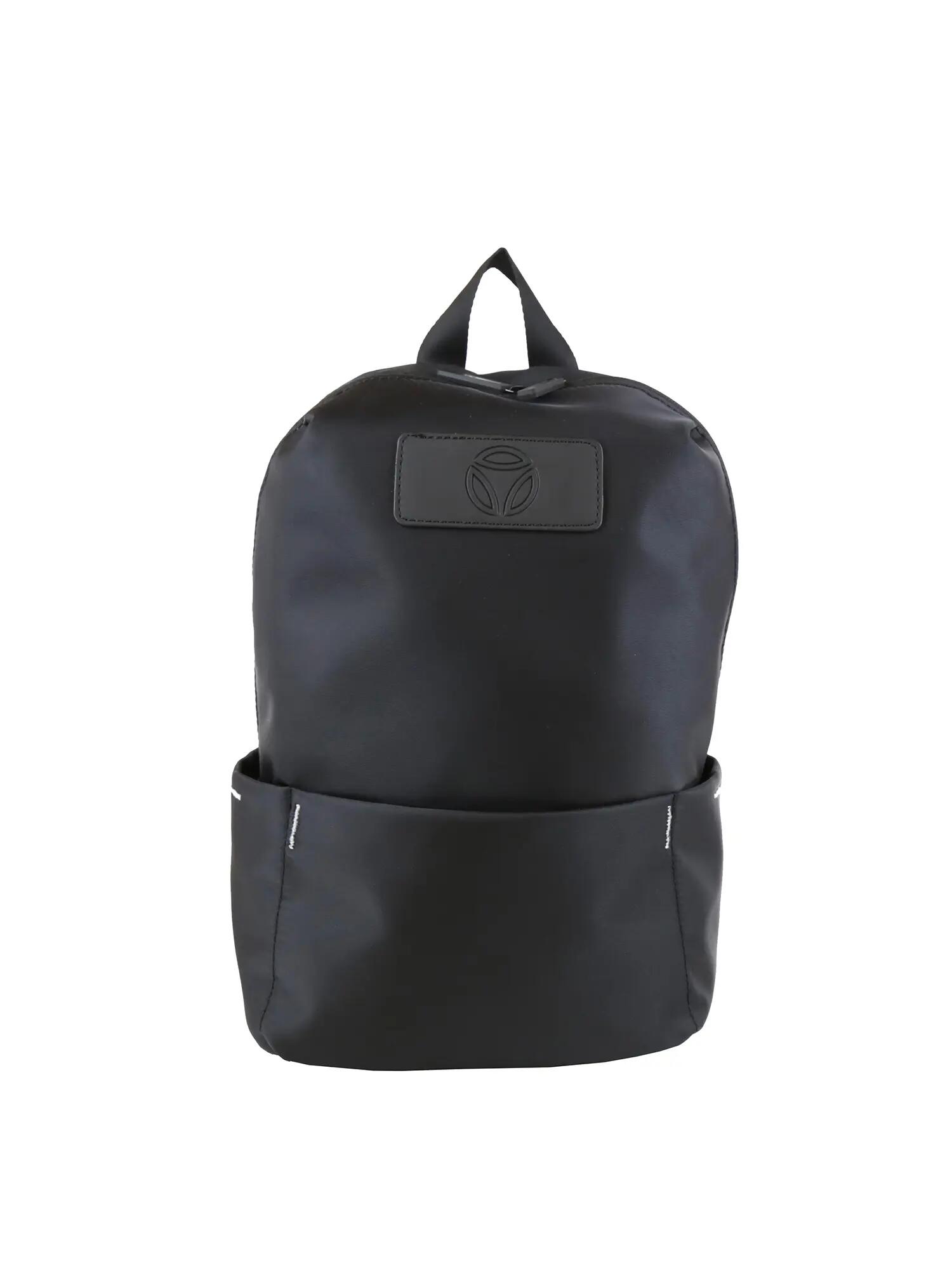Rucsac Momo Design poliuretan negru cu fermoar - Volante Nova