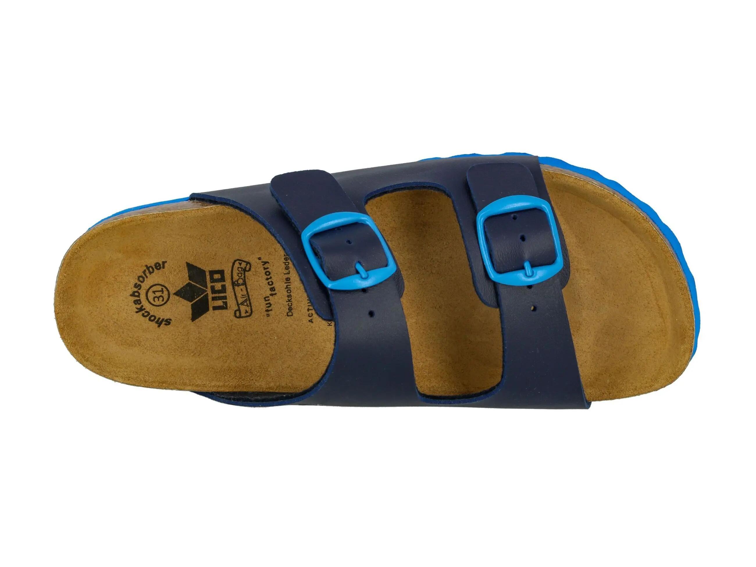 Mule LICO Bioline Kids boy blue synthetic adjustable buckle 5/6