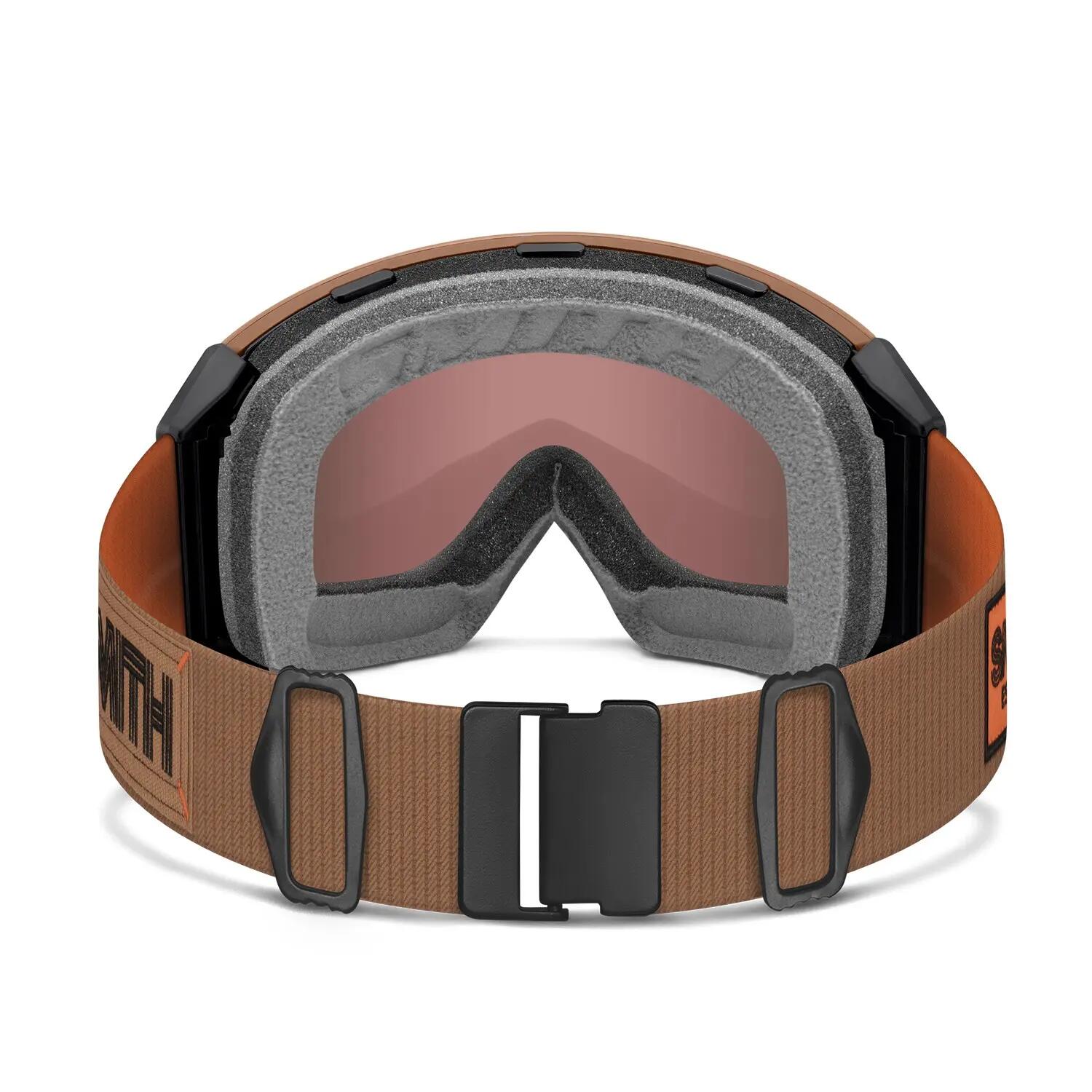 Masque de ski Smith 4D Mag XL Black Warm Steel ChromaPop Everyday Red Mirror 3/4