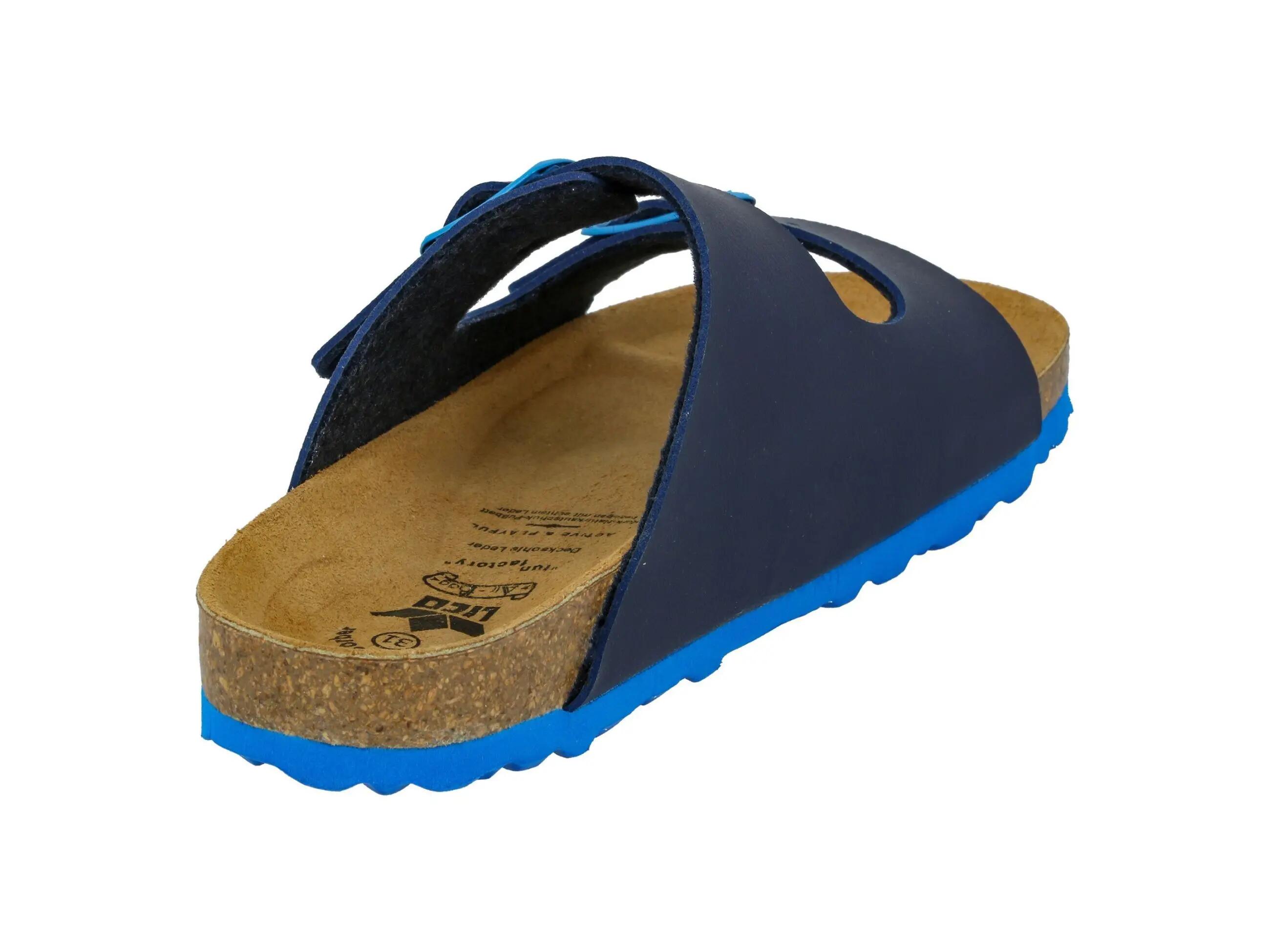Mule LICO Bioline Kids boy blue synthetic adjustable buckle 4/6