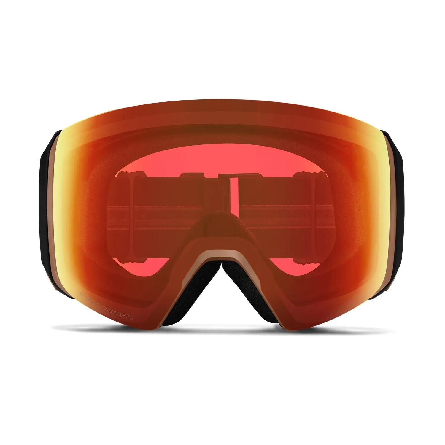Masque de ski Smith 4D Mag XL Black Warm Steel ChromaPop Everyday Red Mirror 2/4