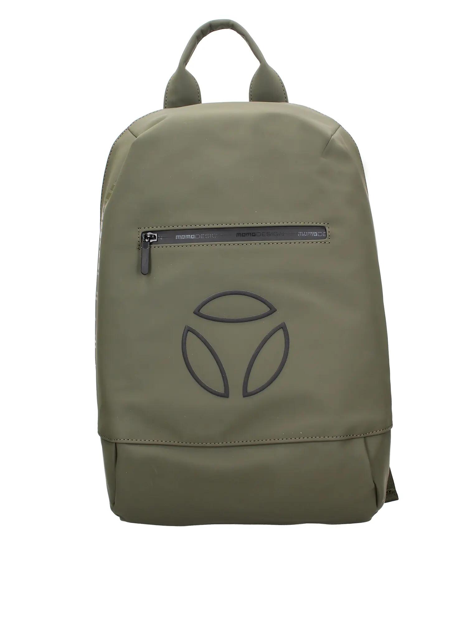 Rucsac Momo Design poliuretan verde militar cu fermoar și buzunare