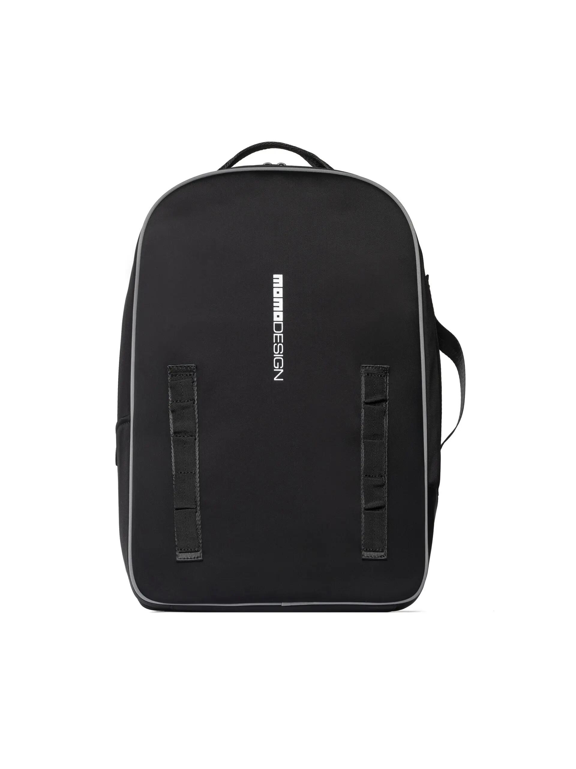 Rucsac Momo Design Negru cu Print Logo și Închidere cu Fermoar
