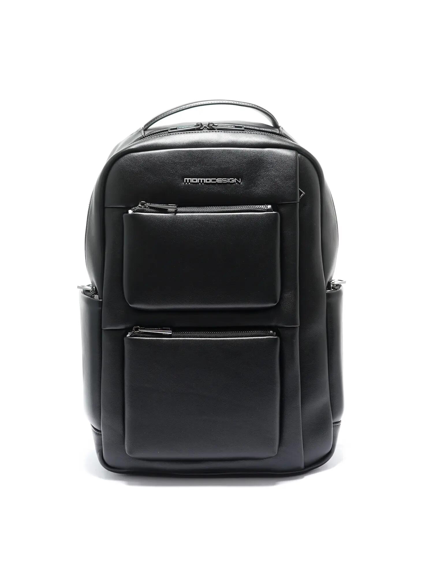 Rucsac Momo Design negru poliuretan cu fermoar - Casual bărbați