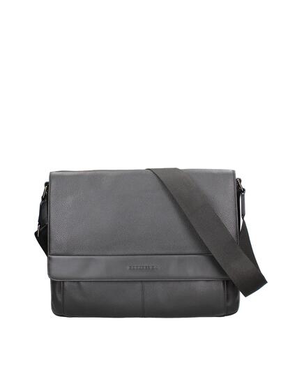 Sac à Bandoulière Homme Cuir Véritable Noir - Fermeture Zip et Poches Sécurisées