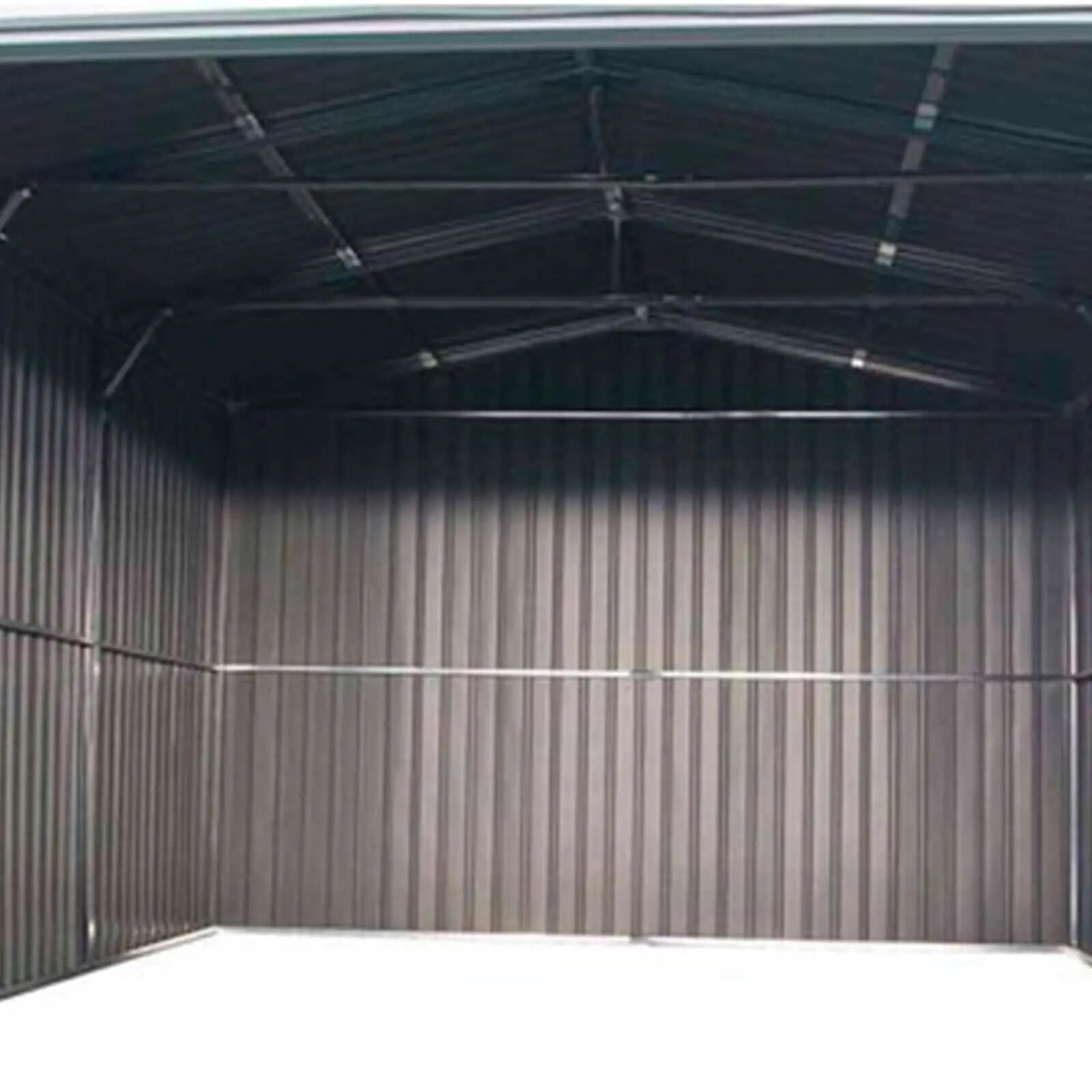 Garaje Metálico Gardiun Essex 19,5 m² Exterior 576x338x243 cm Verde 5/5