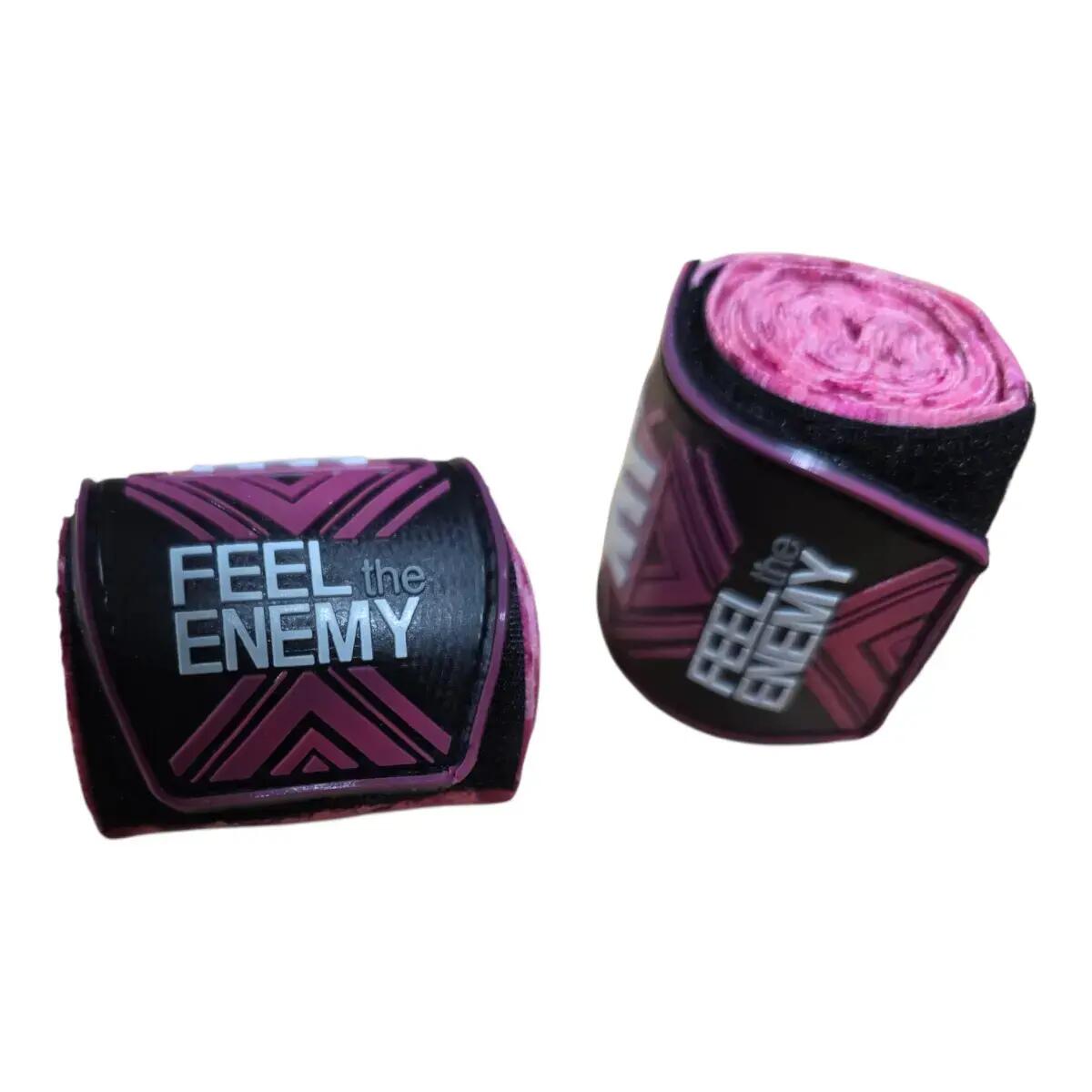 Vendas de boxeo - Nylon semielástico - 2,5 m, par - Camuflaje rosa 2/4