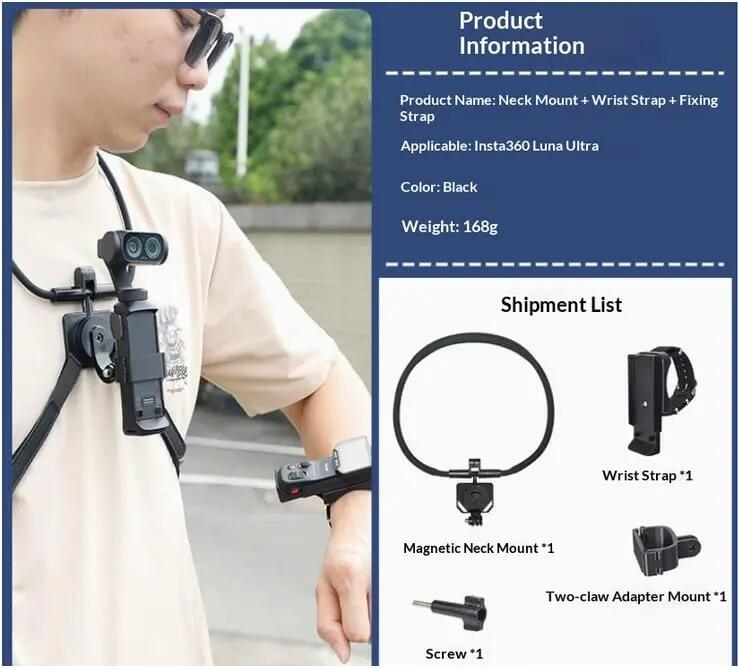 Support de cou pour Insta360 Luna Ultra 2/6