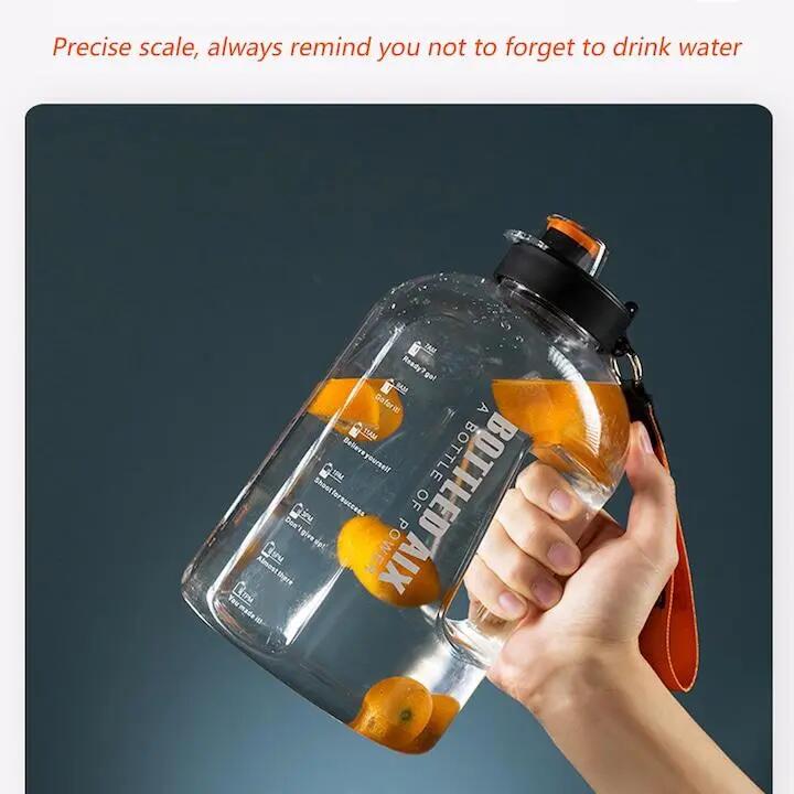 Gourde graduée, , plastique, 2,2 L, portable, 14 x 28 cm, transparente 4/5