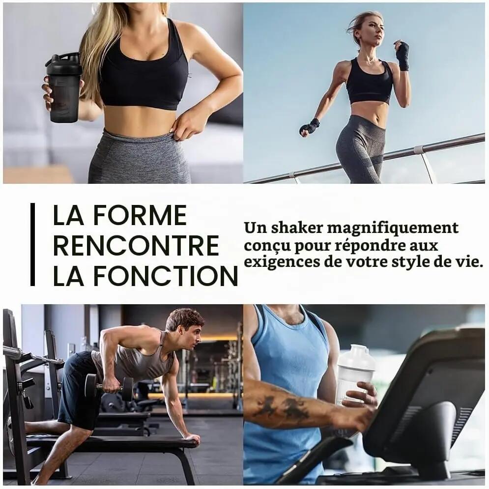 Shakers à protéines avec boule de mélange en acier inoxydable de 400 ml 5/6
