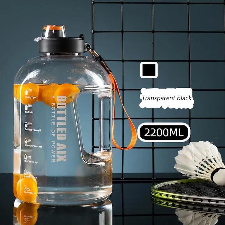Gourde graduée, , plastique, 2,2 L, portable, 14 x 28 cm, transparente 3/5