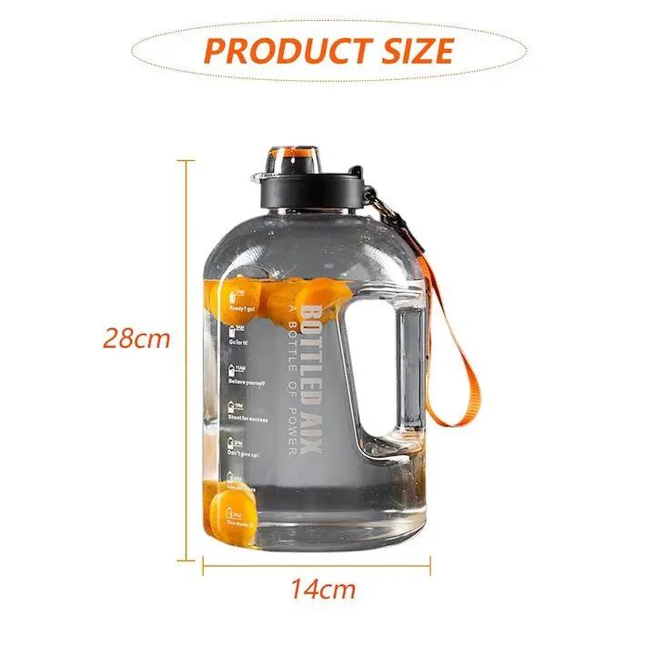 Gourde graduée, , plastique, 2,2 L, portable, 14 x 28 cm, transparente 2/5