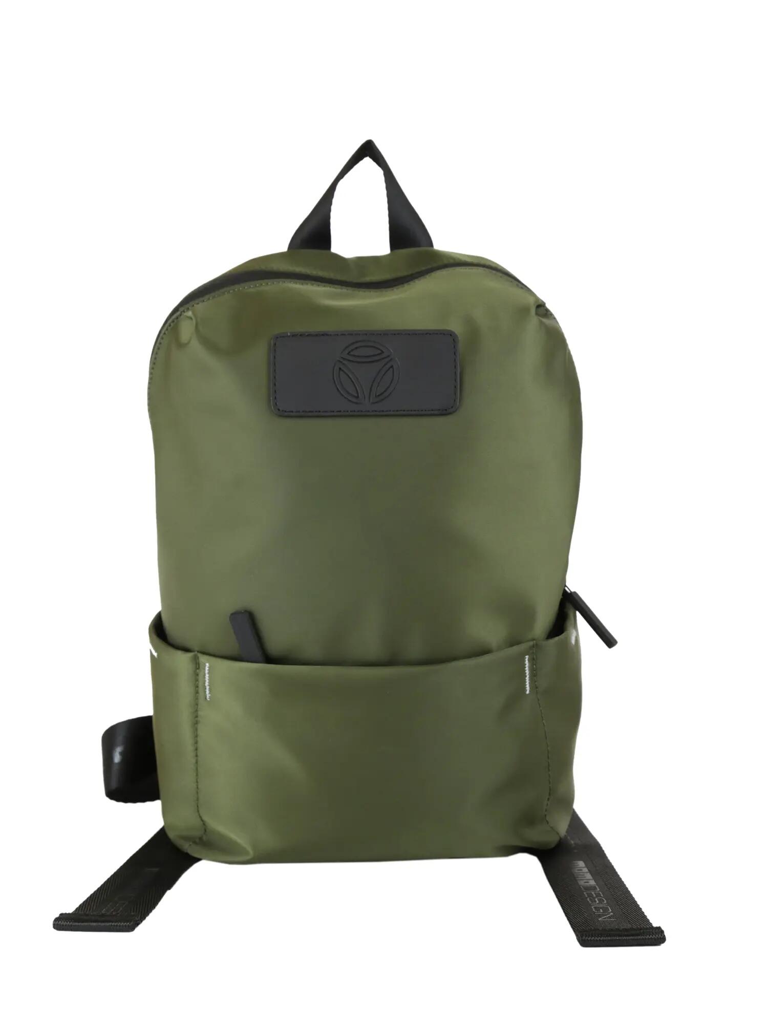 Rucsac Momo Design poliuretan negru cu fermoar - Volante Nova