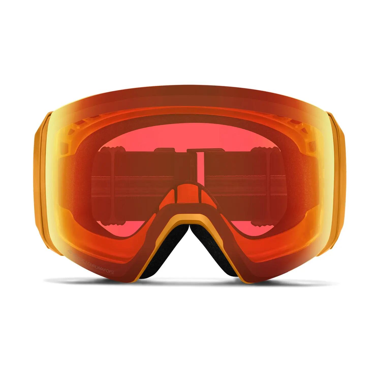 Masque de ski Smith 4D Mag XL Electric Orange Sunrise ChromaPop Homme 3/4