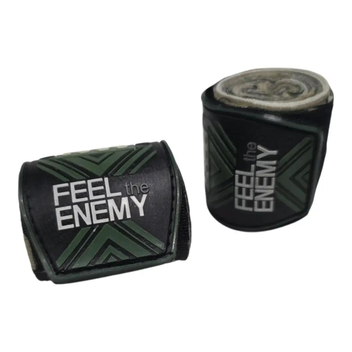 Vendas de boxeo - Semielásticas de nailon - 2,5 m - Camuflaje khaki 2/3