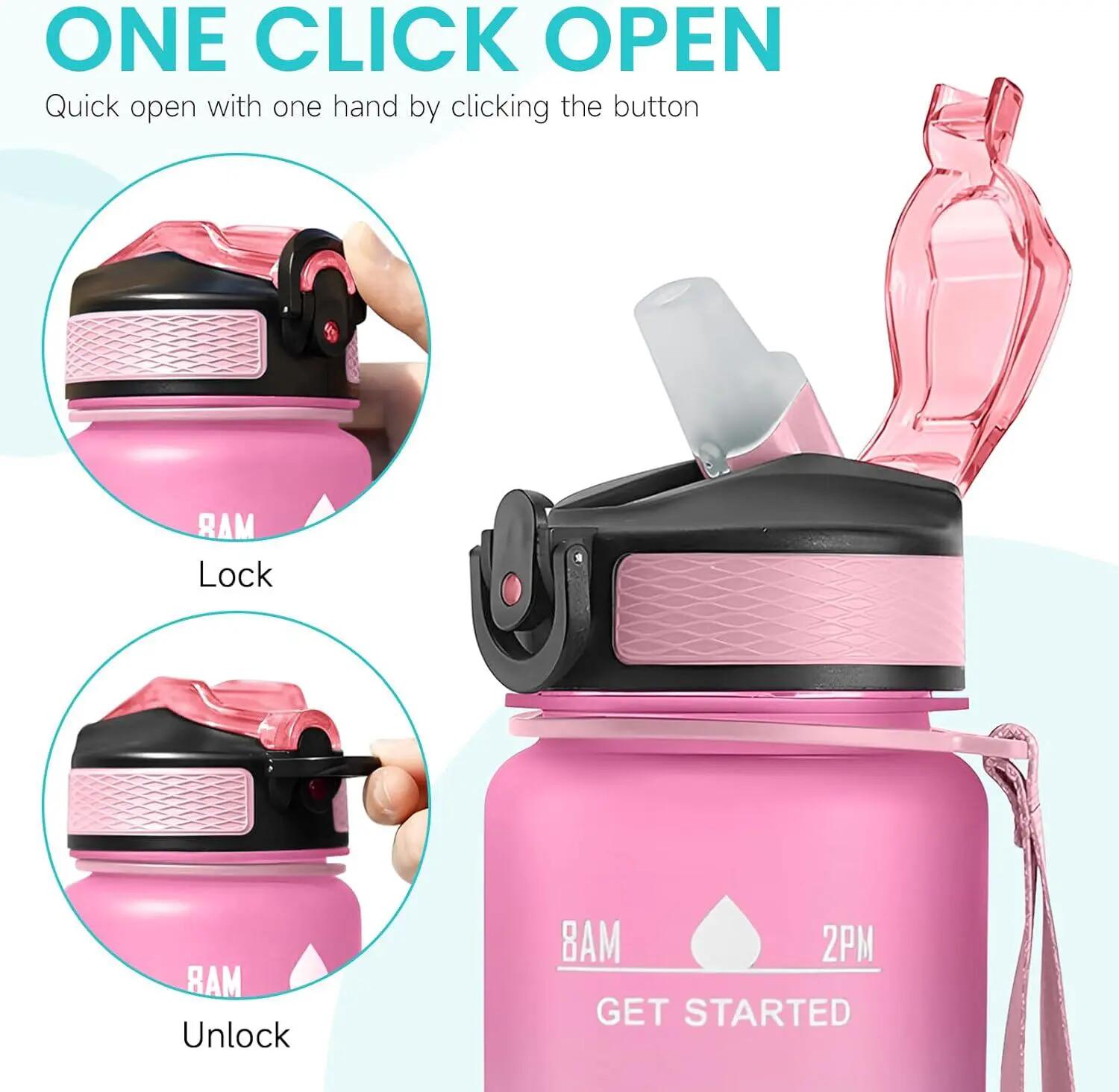 Gourde de 1000 ml (33 oz) avec paille, idéale pour le suivi quotidien de votre c 4/6
