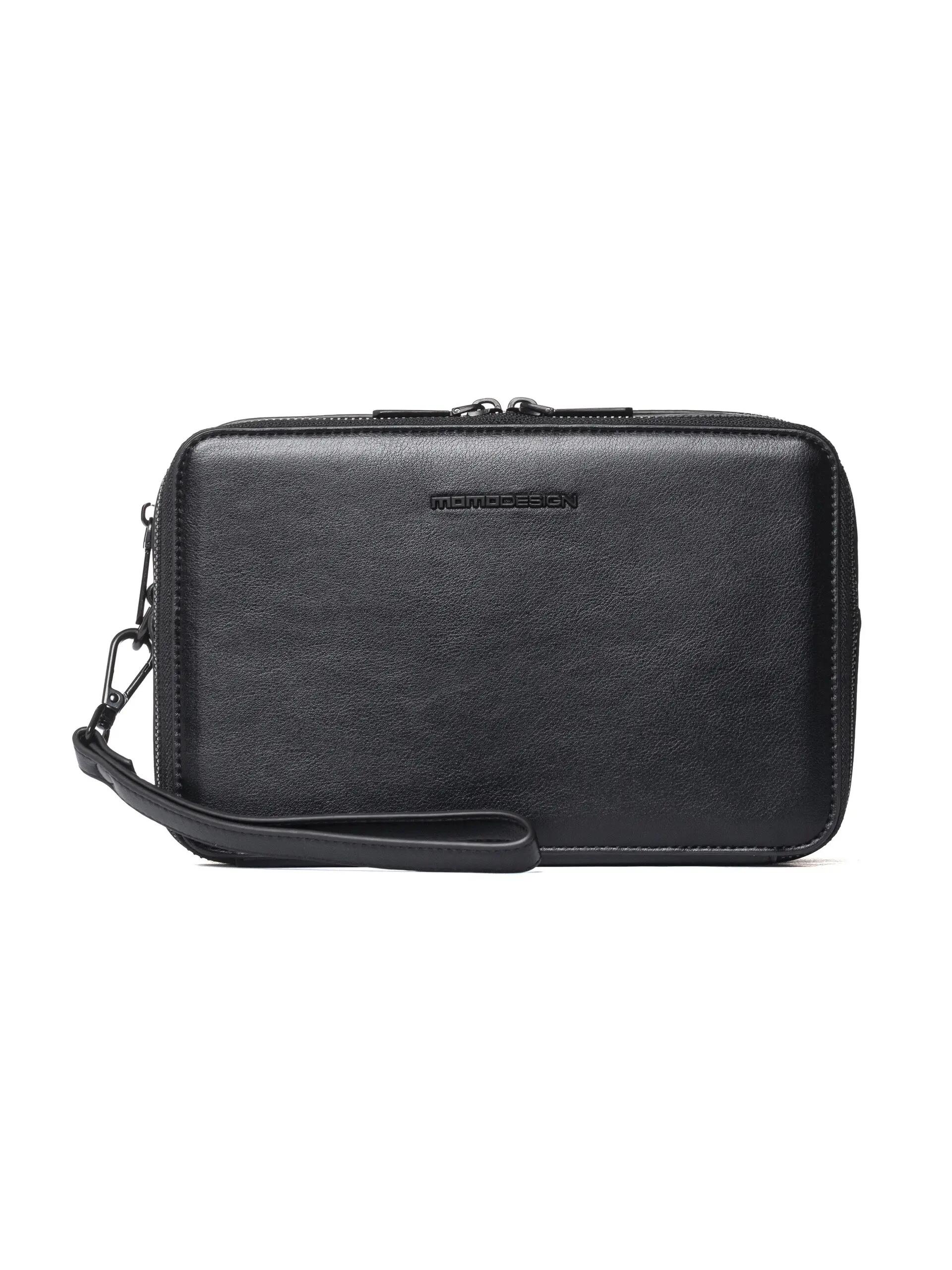 Pochette Momo Design Noir avec Fermeture Éclair et Bandoulière 1/3