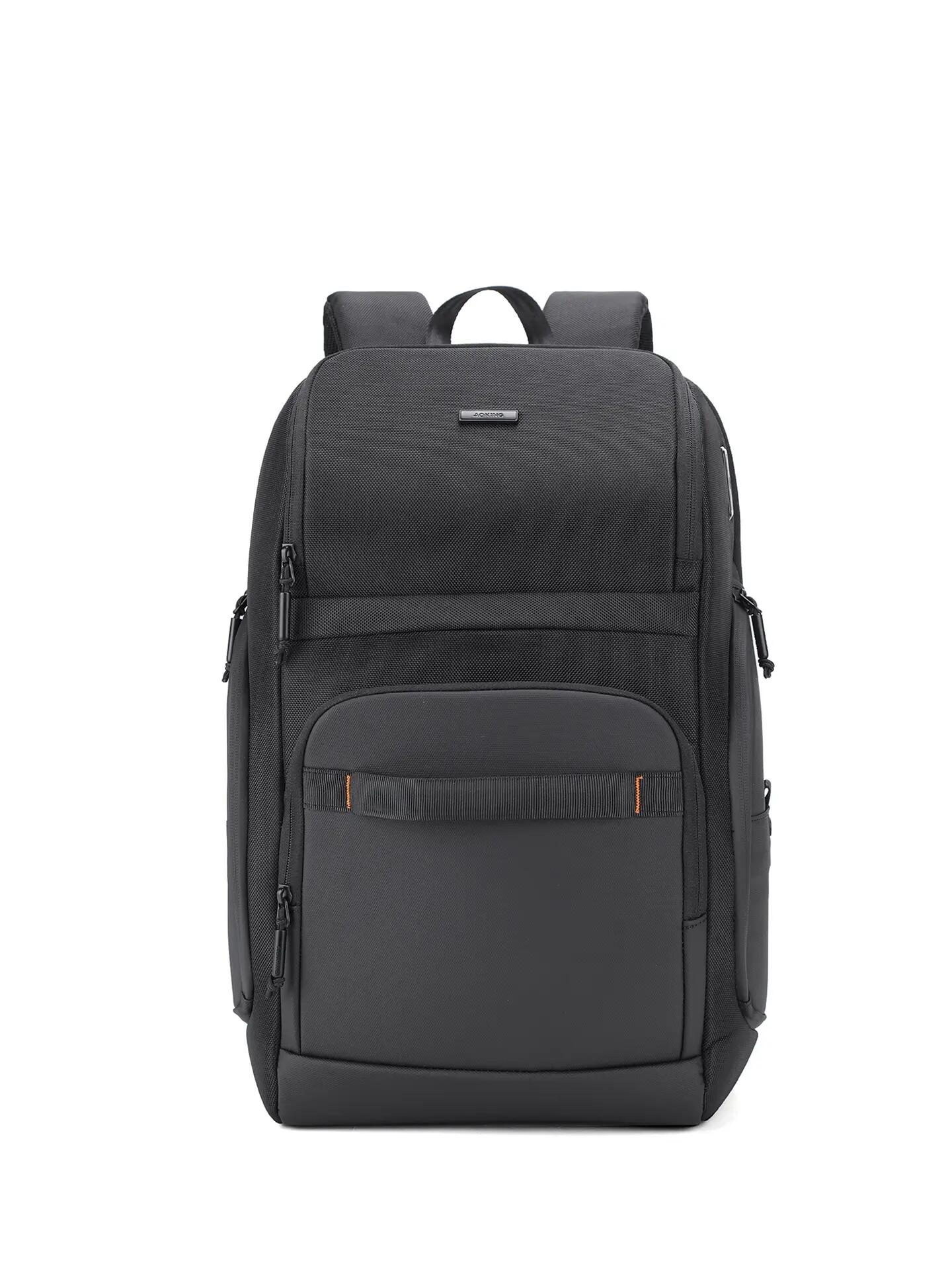 Rucsac bărbați Aoking negru poliester cu fermoar - Casual 47x29x19 cm