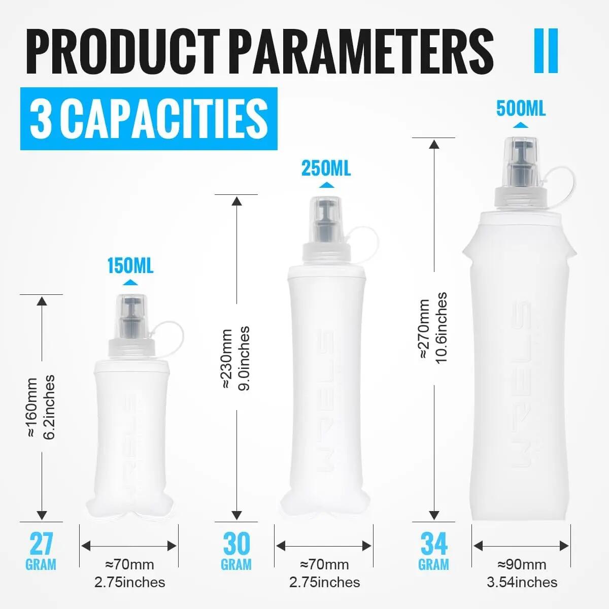 Gourde souple inodore sans BPA, pliable, idéale pour la course à pied, les voyag 6/6