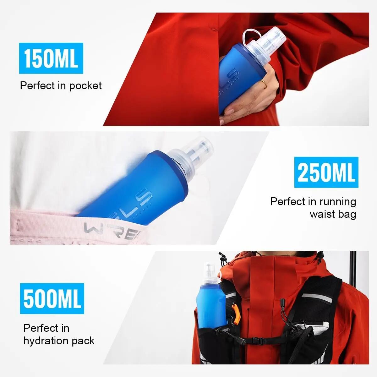 Gourde souple inodore sans BPA, pliable, idéale pour la course à pied, les voyag 5/6