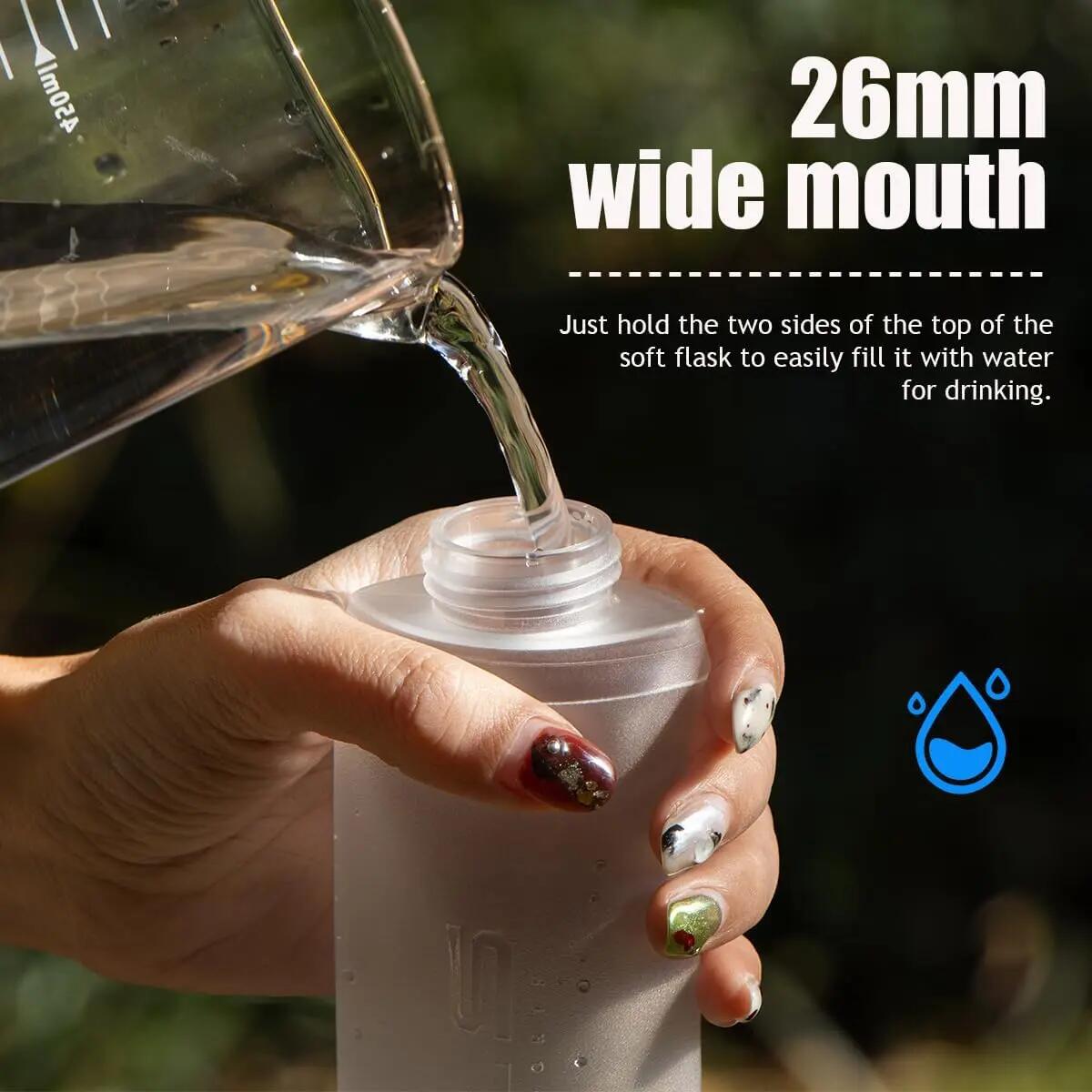 Gourde souple inodore sans BPA, pliable, idéale pour la course à pied, les voyag 4/6