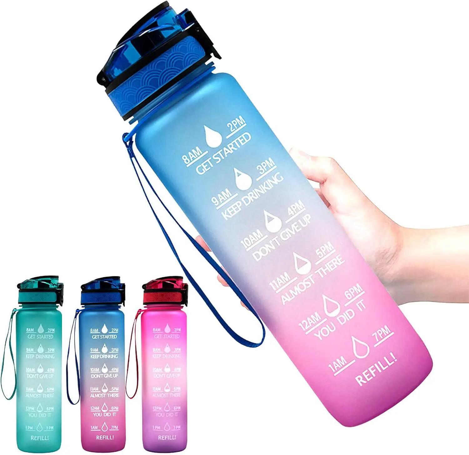 Gourde  1L, sans BPA, avec bouchon étanche, idéale pour la salle de spo 5/6