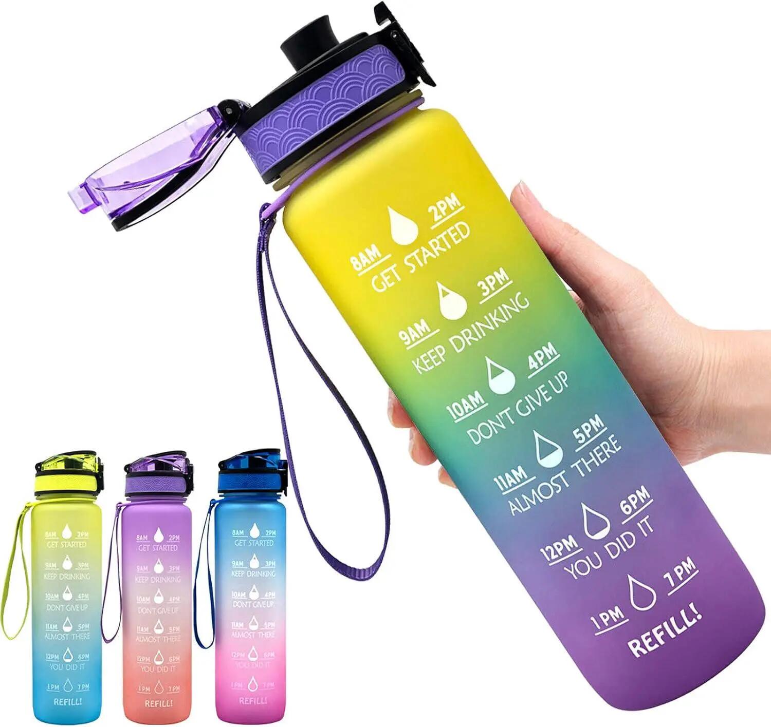 Gourde  1L, sans BPA, avec bouchon étanche, idéale pour la salle de spo 4/6
