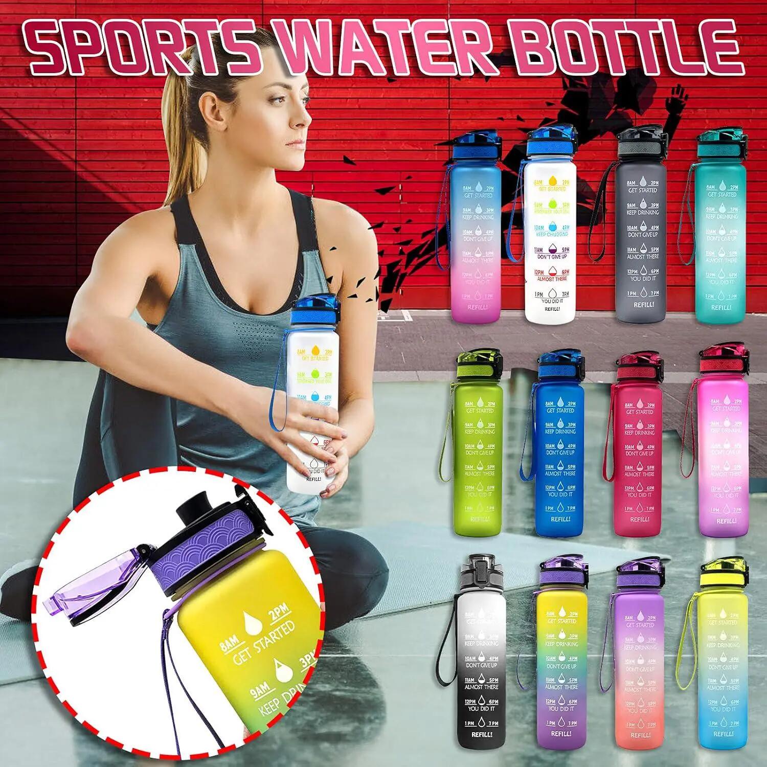 Gourde  1L, sans BPA, avec bouchon étanche, idéale pour la salle de spo 2/6