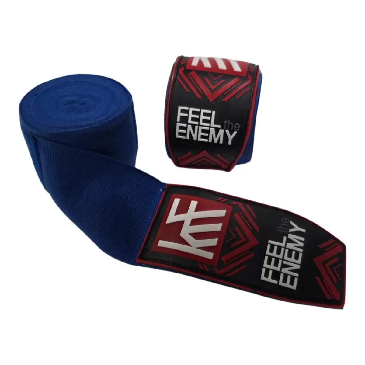 Vendas de boxeo - Boxeo - Hombre y mujer - Semielásticas, 4 m - Azul 1/4