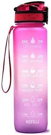 Bouteille d'eau motivante, bouteille d'eau auslaufsichere mit Trinkzeiten für Zu 1/6