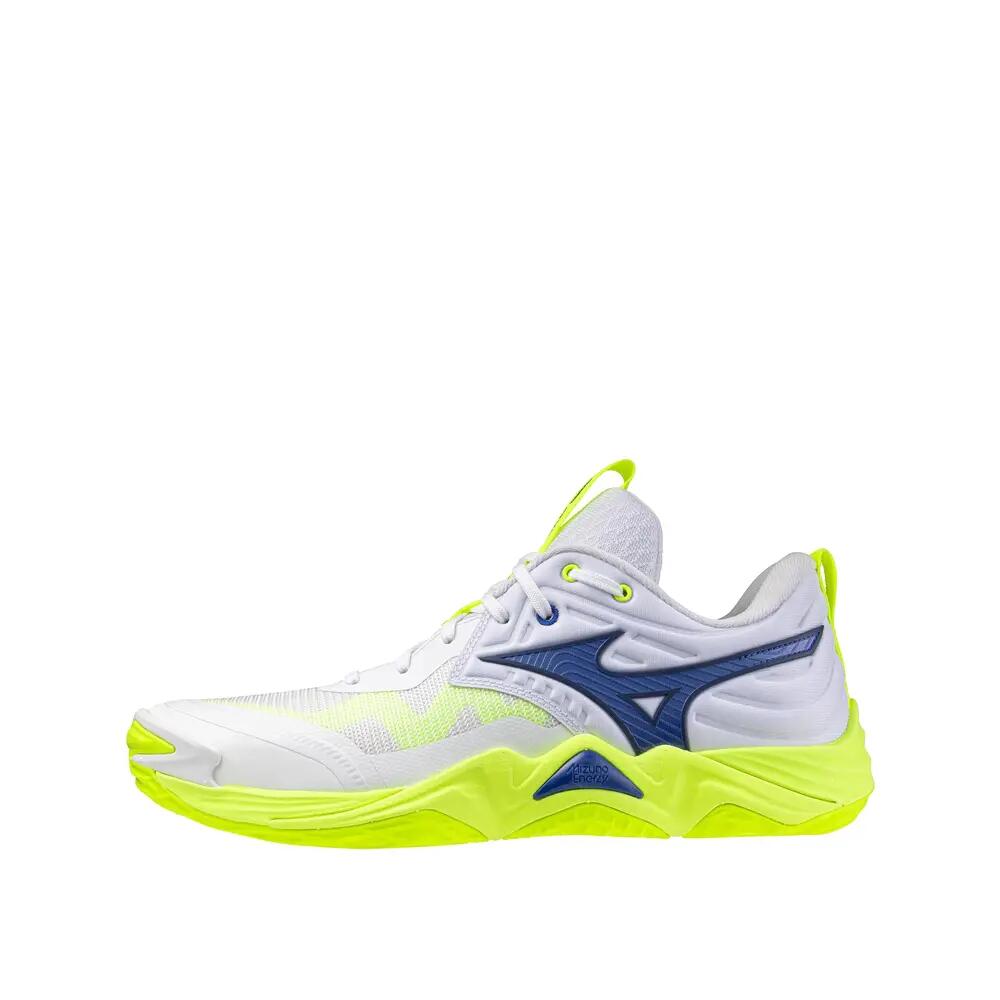 Mizuno Wave Momentum Elite Indoor Shoes White/Light Yellow/Bright Blue