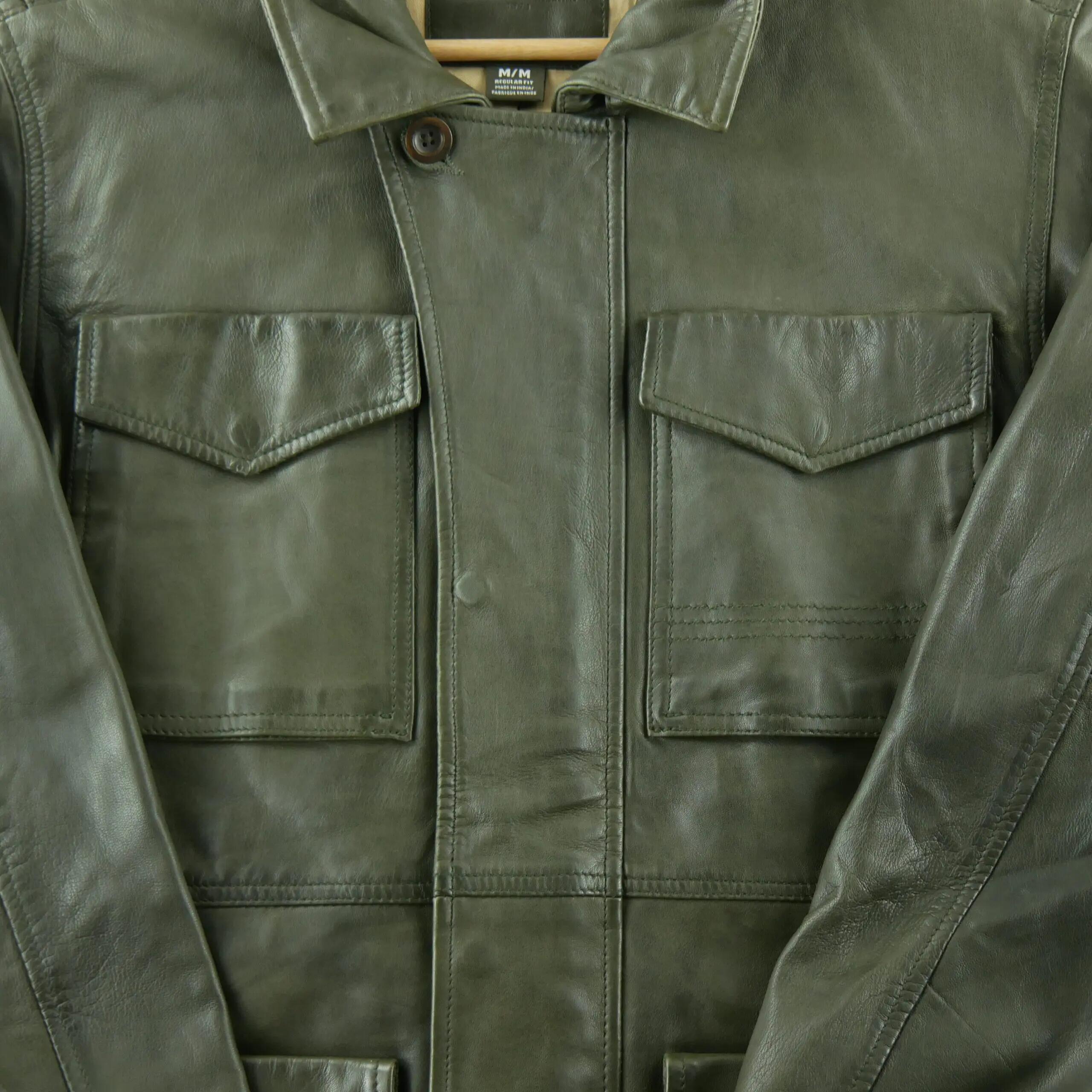 Seconde vie - Veste Homme Regular Fit 100% cuir Vert - Excellent 5/6