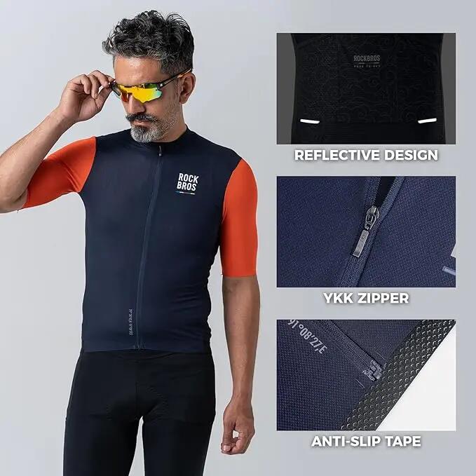 Tricou de ciclism Rockbros pentru bărbați, mânecă scurtă, MTB 3/5