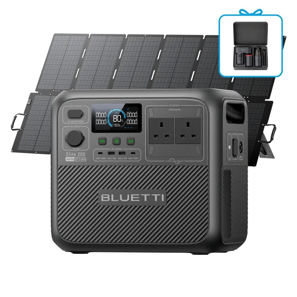 BLUETTI ELITE 200 V2 2073Wh+500W Solar Panel Power Station for Home Backup Power